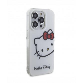 Hello Kitty IML Head Logo Zadní Kryt pro iPhone 15 Pro, bílá