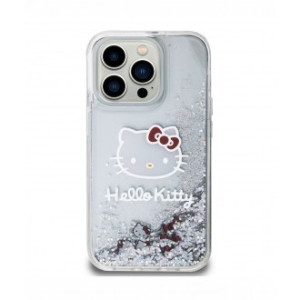 Hello Kitty Liquid Glitter Electroplating Head Logo Zadní Kryt pro iPhone 15 Pro, průhledná