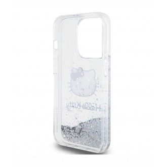 Hello Kitty Liquid Glitter Electroplating Head Logo Zadní Kryt pro iPhone 15 Pro, průhledná