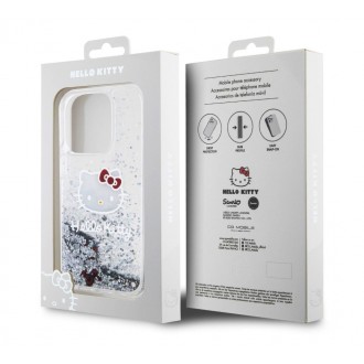 Hello Kitty Liquid Glitter Electroplating Head Logo Zadní Kryt pro iPhone 15 Pro, průhledná