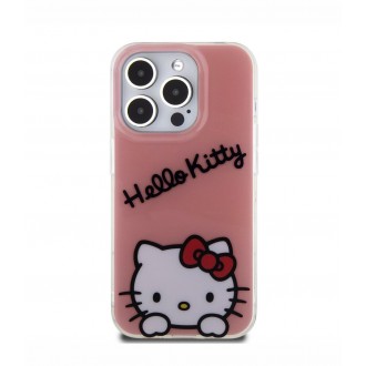 Hello Kitty IML Daydreaming Logo Zadní Kryt pro iPhone 15 Pro, růžová
