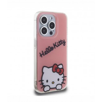 Hello Kitty IML Daydreaming Logo Zadní Kryt pro iPhone 15 Pro, růžová
