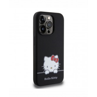 Hello Kitty Liquid Silicone Daydreaming Logo Zadní Kryt pro iPhone 15 Pro, černá