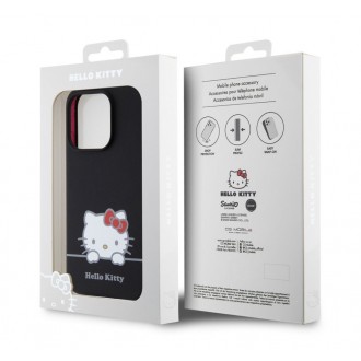 Hello Kitty Liquid Silicone Daydreaming Logo Zadní Kryt pro iPhone 15 Pro, černá