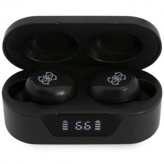 Guess True Wireless Classic Logo BT5.0 5H Stereo Earphones, černá