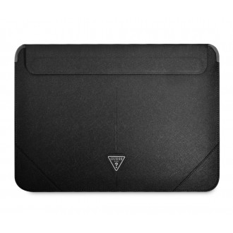 Guess Saffiano Triangle Metal Logo Computer Sleeve 13/14", černá