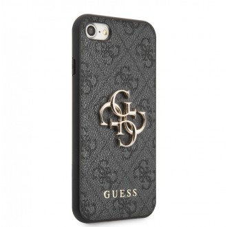 Guess PU 4G Metal Logo Zadní Kryt pro iPhone 7/8/SE2020/SE2022, šedá