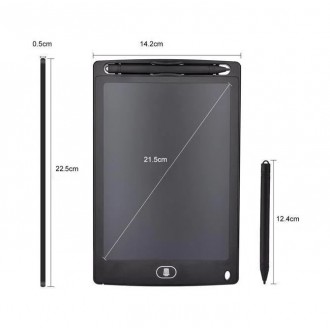 DeTech Dětská kreslící podložka - Kids LCD Drawing board K8, 8.5", - černá