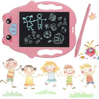 DeTech Dětská kreslící podložka - Kids LCD Drawing board K2, 9", - růžová