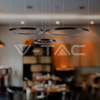 Designová závěsná LED lampa 57W 4000K Crystal černá VT-7824 Barevná teplota (К): Neutrální bílá 4000K VT-7824