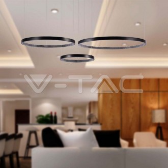 Designová závěsná LED lampa 57W 4000K Crystal černá VT-7824 Barevná teplota (К): Neutrální bílá 4000K VT-7824