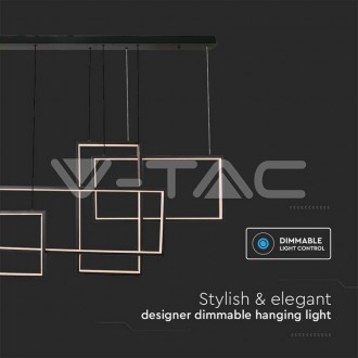 V-TAC LED designové svítidlo závěsné 45W 3000K Černé tělo VT-7923-B VT-7923-B