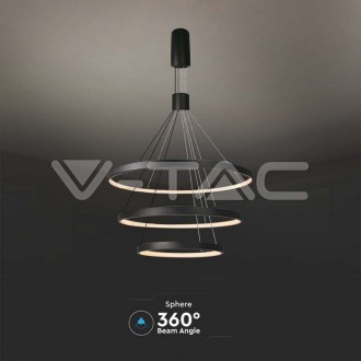 V-TAC LED svítidlo závěsné 46W 3000K VT-7924-B Černé tělo VT-7924-B