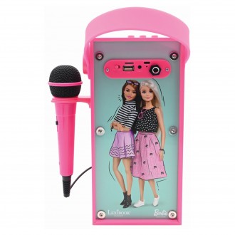 Přenosný reproduktor Barbie s mikrofonem a světelnými efekty