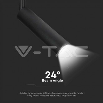 V-TAC LED Lištové svítidlo 7W-700Lm-SAMSUNG Chip-černé Barevná teplota (К): Studená bílá 6400K VT-407
