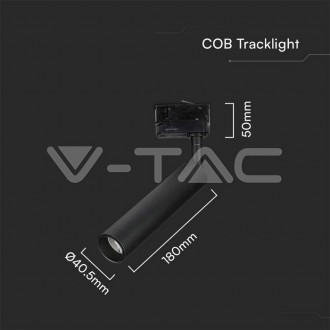 V-TAC LED Lištové svítidlo 7W-700Lm-SAMSUNG Chip-černé Barevná teplota (К): Studená bílá 6400K VT-407