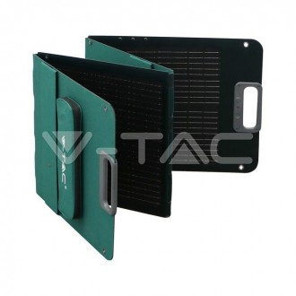 V-TAC přenosný skládací solární panel160W-9,08A-17,6V-čérný 11566