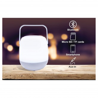 Přenosný LED svítící reproduktor s rukojetí