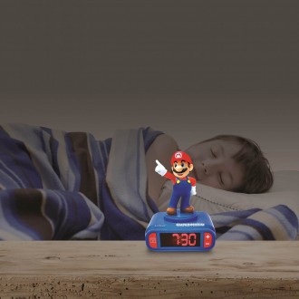 Dětský budík Super Mario s nočním osvětlením