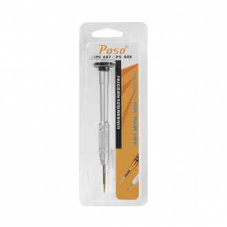 DeTech Poso PS-607 Šroubovák Tri-wing 0,6 x 25 mm, S2 - stříbrná