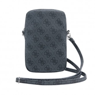 Guess PU 4G Triangle Logo Wallet Phone Bag Zipper, černá