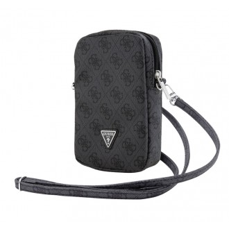 Guess PU 4G Triangle Logo Wallet Phone Bag Zipper, černá