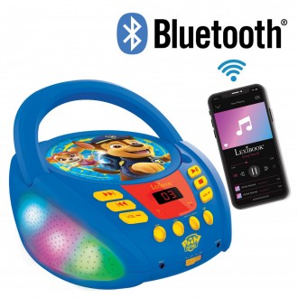 Přenosný Bluetooth CD přehrávač Tlapková patrola se světelnými efekty