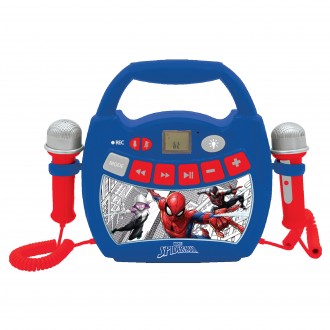 Reproduktor karaoke Spider-Man s mikrofony a osvětlením
