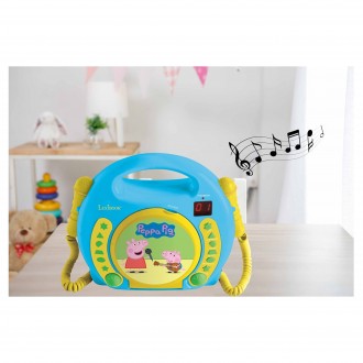 Přenosný CD přehrávač Prasátko Peppa se 2 mikrofony