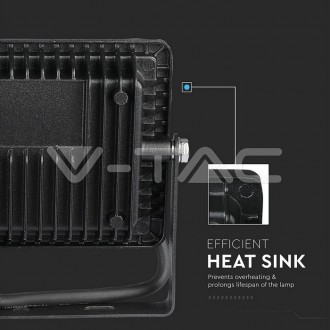 V-TAC LED reflektor 20W-1600LM-IP65-SAMSUNG CHIP-černý-VT-20 barevná teplota (К): denní bílá / 4000K VT-20