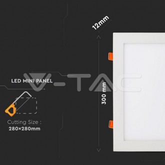 V-TAC-LED panel stropní-24W-IP20-VT-2407-podhledový čtverec barevná teplota (К): denní bílá / 4000K VT-2407