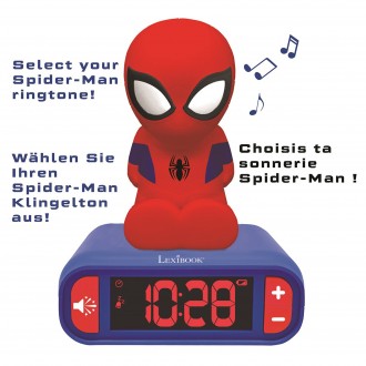 Dětský budík Spider-Man s nočním světlením