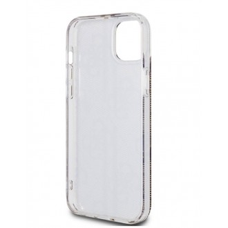 Guess IML 4G Gold Stripe Zadní Kryt pro iPhone 15 Brown