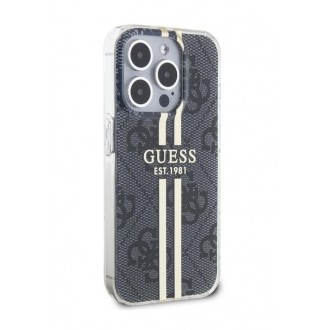 Guess IML 4G Gold Stripe Zadní Kryt pro iPhone 15 Pro Max Black
