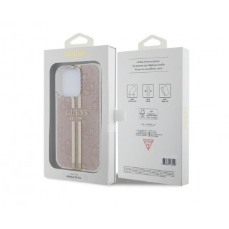 Guess IML 4G Gold Stripe Zadní Kryt pro iPhone 15 Pro Max Pink