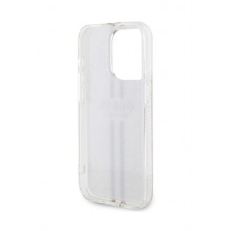 Guess IML 4G Gold Stripe Zadní Kryt pro iPhone 15 Pro Pink