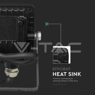 V-TAC LED reflektor 10W-800LM-IP65-VT-10- černý barevná teplota (К): denní bílá / 4000K VT-10
