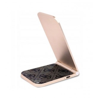Guess 4G Pattern Stolní Bezdrátová Magnetická Nabíječka 2v1 Brown