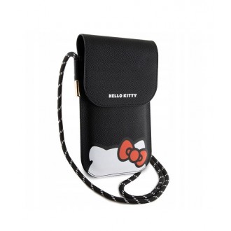 Hello Kitty Leather Hiding Kitty Phone Bag Black
