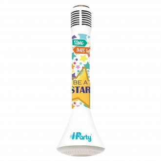 Bezdrátový karaoke mikrofon iParty s vestavěným reproduktorem a světelnými efekty