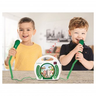 Přenosný CD přehrávač Zvířata se 2 mikrofony