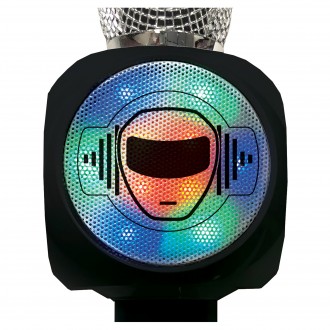 Bezdrátový karaoke mikrofon iParty s vestavěným reproduktorem a světelnými efekty