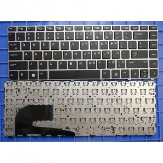 DeTech Klávesnice pro notebooky HP EliteBook 745, se stříbrným rámem, OEM