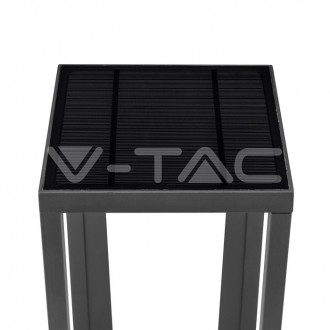 LED solární nástěnné svítidlo-2W-3000K-IP65-VT-77-šedé-V-TAC VT-77