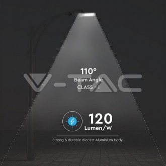 V-TAC LED pouliční světlo SAMSUNG Chip 100W Slim 6500K 135 lm/W-Šedé 21961