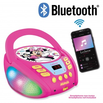 Přenosný Bluetooth CD přehrávač Disney Minnie se světelnými efekty