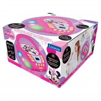 Přenosný Bluetooth CD přehrávač Disney Minnie se světelnými efekty