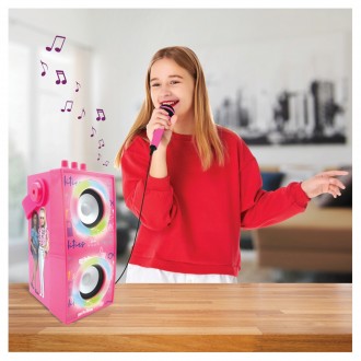 Přenosný reproduktor Barbie s mikrofonem a světelnými efekty