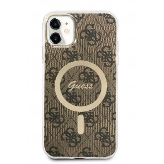 Guess IML 4G MagSafe Zadní Kryt pro iPhone 11 Brown