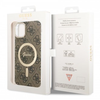 Guess IML 4G MagSafe Zadní Kryt pro iPhone 11 Brown